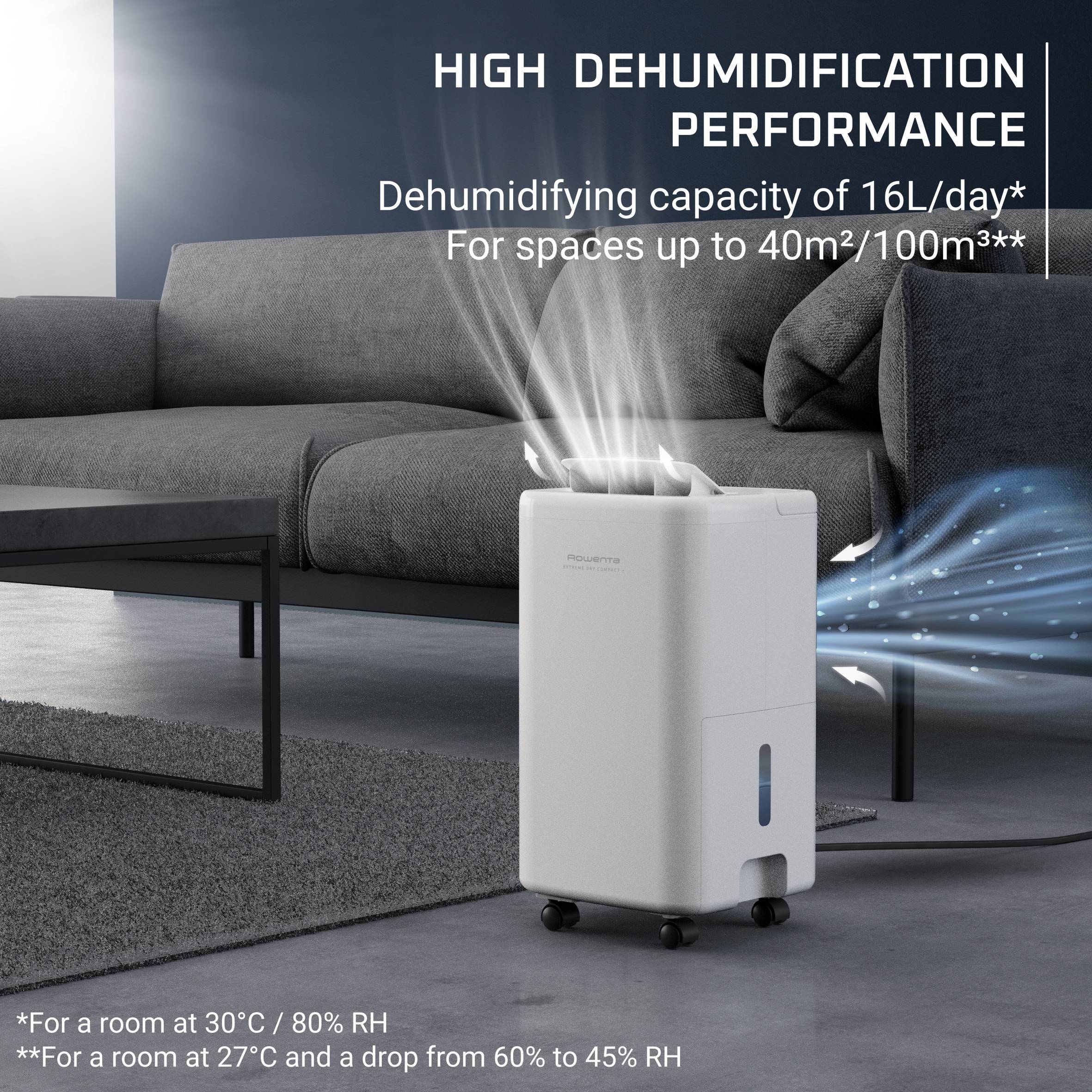 Extreme Dry Compact + DH5260 Ontvochtiger - 16 L/dag - Sneldrogend wasgoed